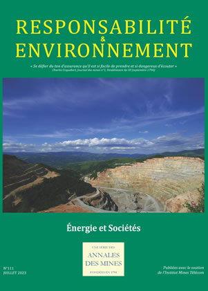Responsabilité et Environnement -  N° 111 - Juin 2023 - Énergie et Sociétés